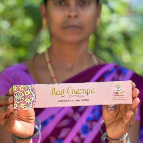 Nag Champa Agarwood PremaNature Bio Räucherstäbchen Padma Store